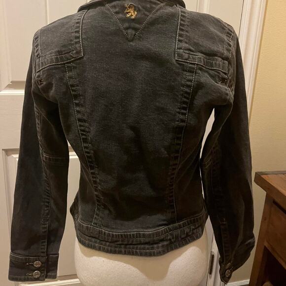 Tommy Jeans black cropped button up Denim Jacket M - Picture 2 of 4